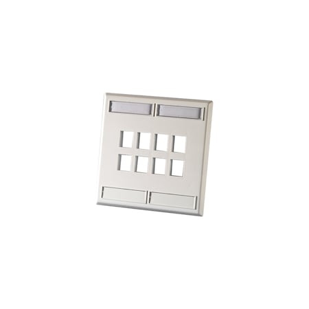 Ortronics 8-PORT FLUSH MOUNT UNLOADED, DOUBLEGANG PLASTIC, TECHCHOICE FOG WHITE KSFP8